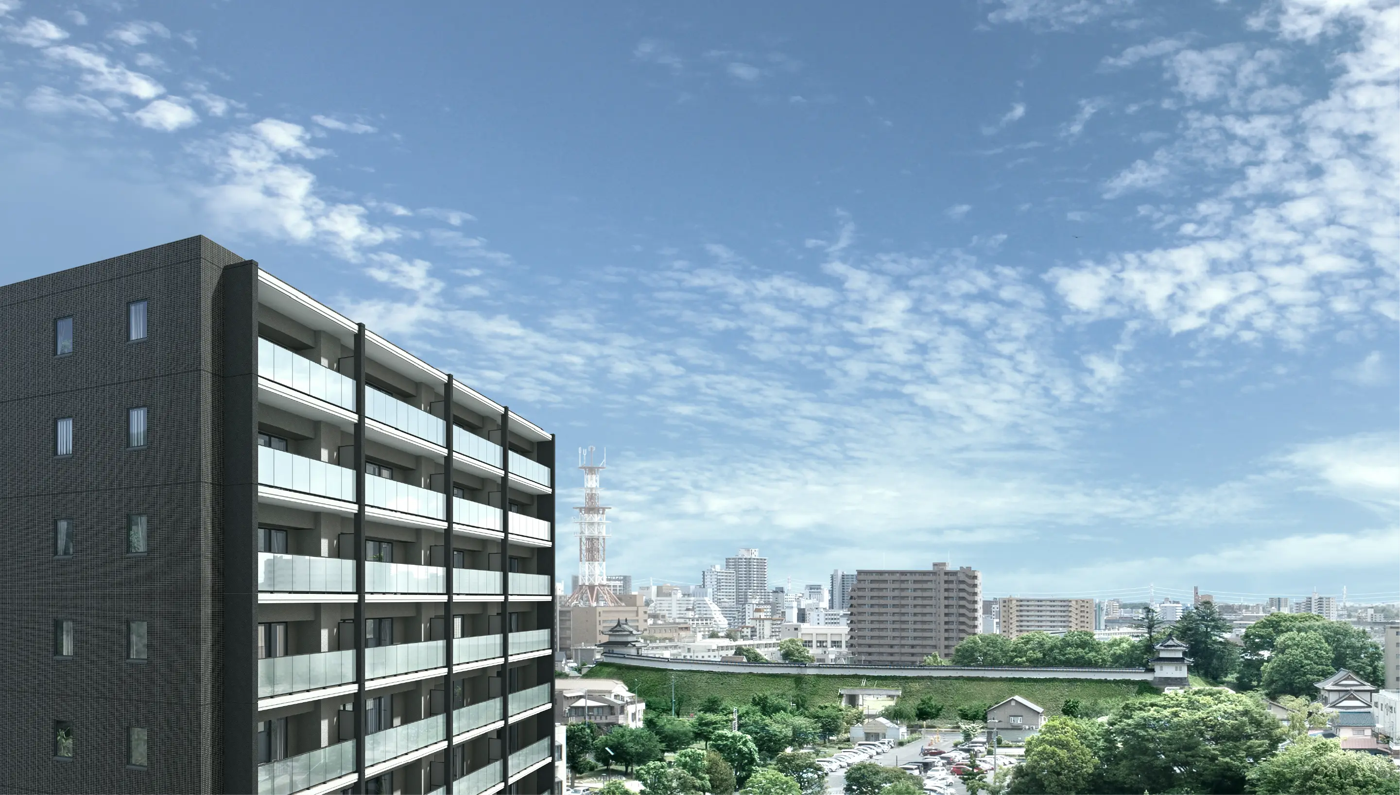 完成予想CG／クレアホームズ 宇都宮城址公園（参考画像）
